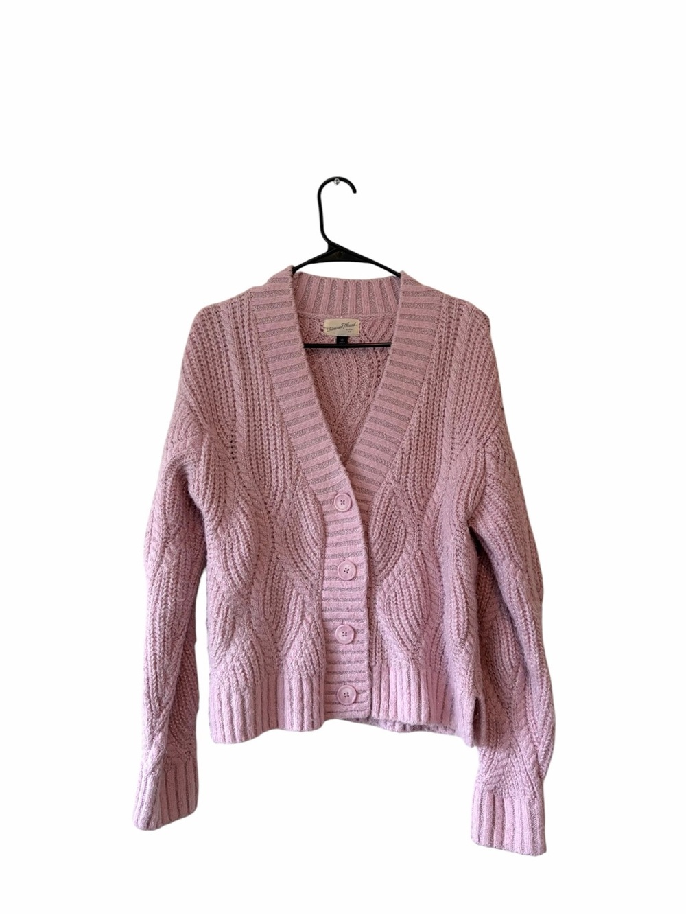 Universal Thread Dusty Rose Cable Knit Button-Front Cardigan - Picture 2 of 8